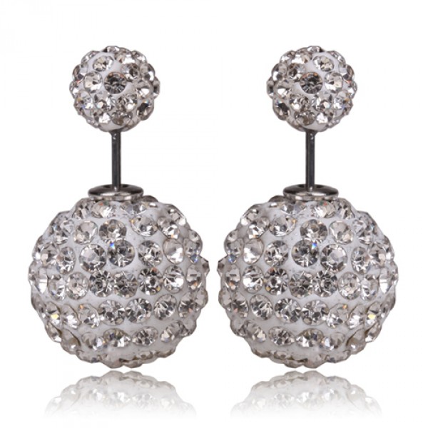 Crystal Pave Double Sided 360 Statement Earrings